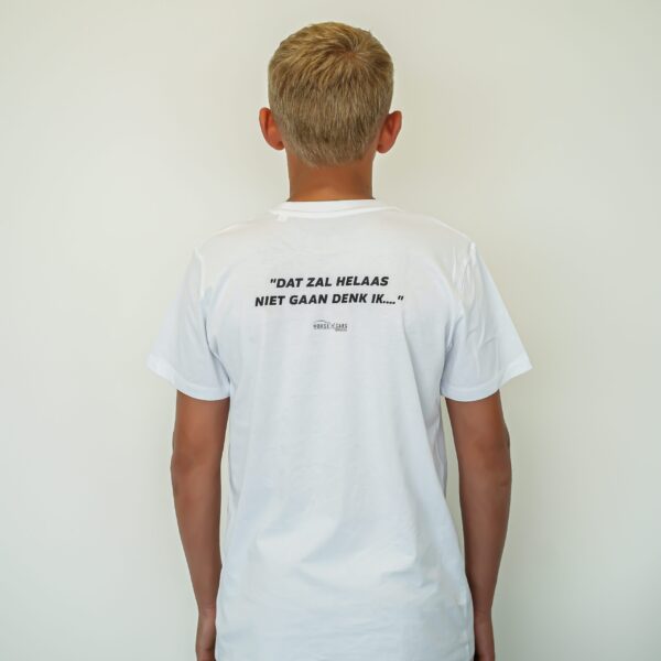 T-shirt kind "Dat zal helaas niet gaan denk ik…" - wit