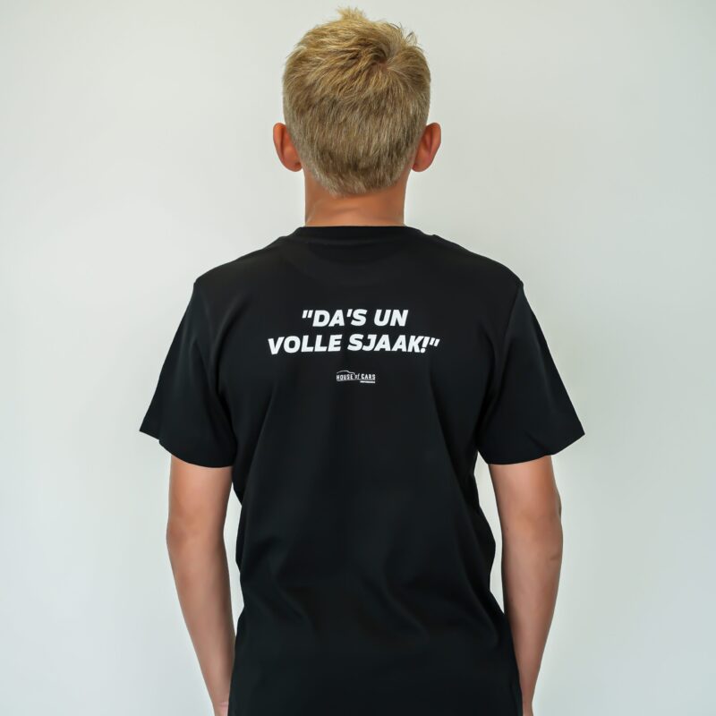 T-shirt kind "Das een volle sjaak" - zwart